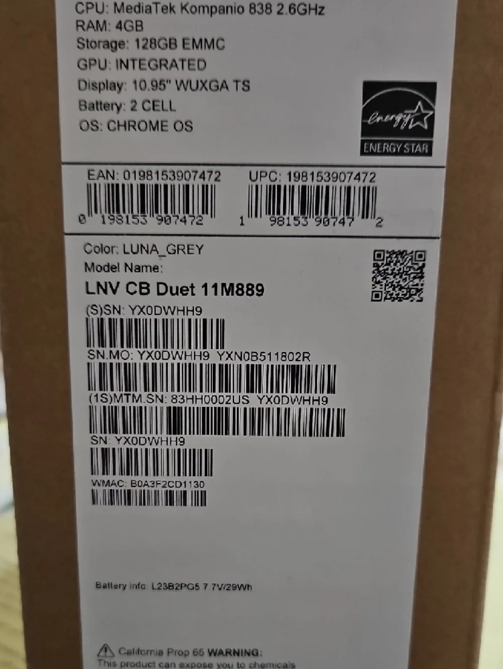 Lenovo 2-in-1 Tablet Laptop in Gray